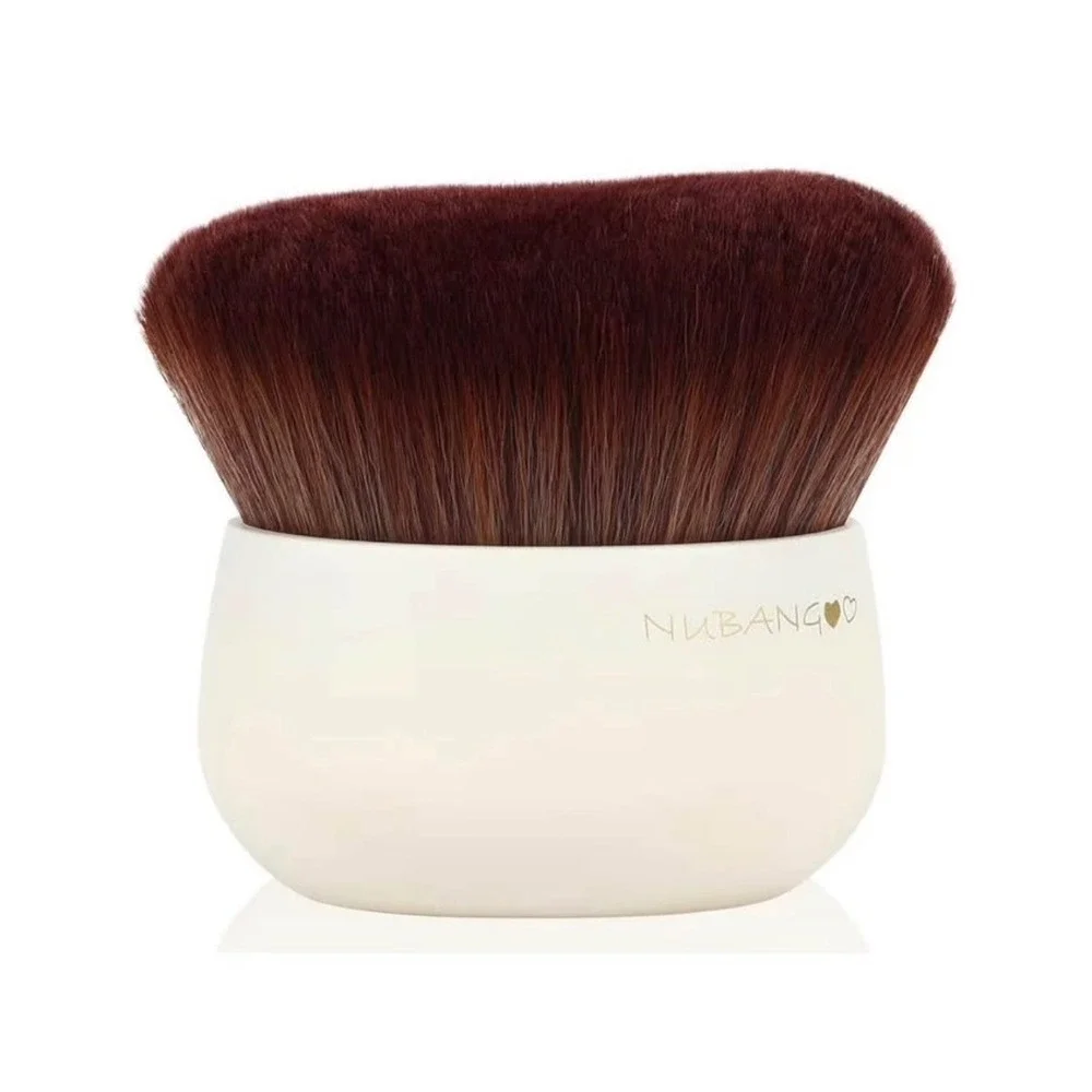 Nubangoo Foundation Brush Kabuki Makeup Tool White Handle Synthetic Bristles NEW
